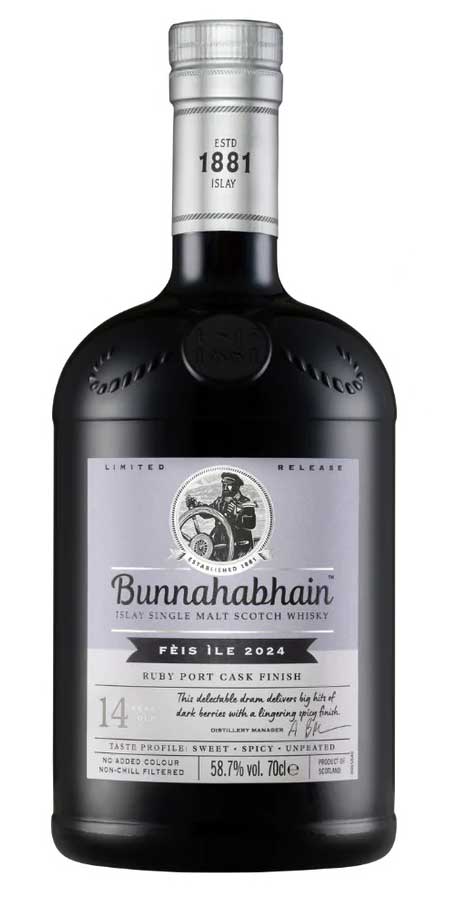 Bunnahabhain Fèis Ìle 2024 Ruby Port Cask Finish 14yr Islay Single Malt Scotch Whisky