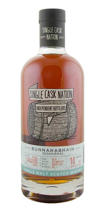 Single Cask Nation Bunnahabhain Staoisha 10 Year Islay Single Malt Scotch Whisky